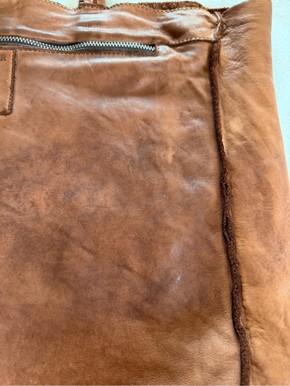 Harbour 2nd Cognac Brown Leather Tote Bag Soft Distressed Chic Quiet luxury - Picture 6 of 13